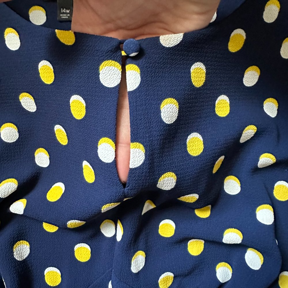 New Talbots Flutter Sleeve Polka Dot Fit Flare Dr… - image 5